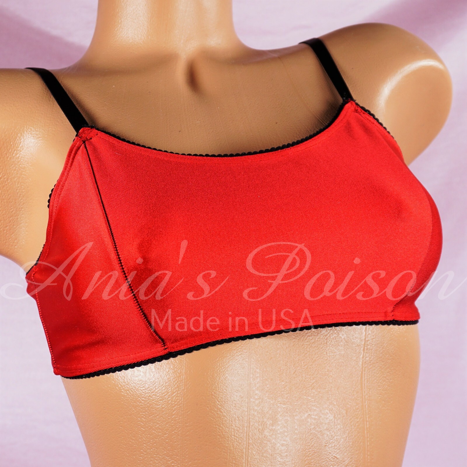 80s style Stretch Satin Christmas Red high leg full bikini Bra Panties or Set