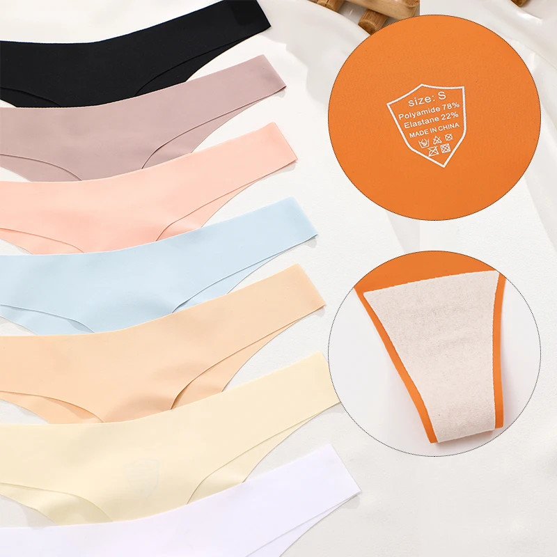 Low Rise Thong Panties Seamless Stretch Breathable Comfortable Everyday 7PCS