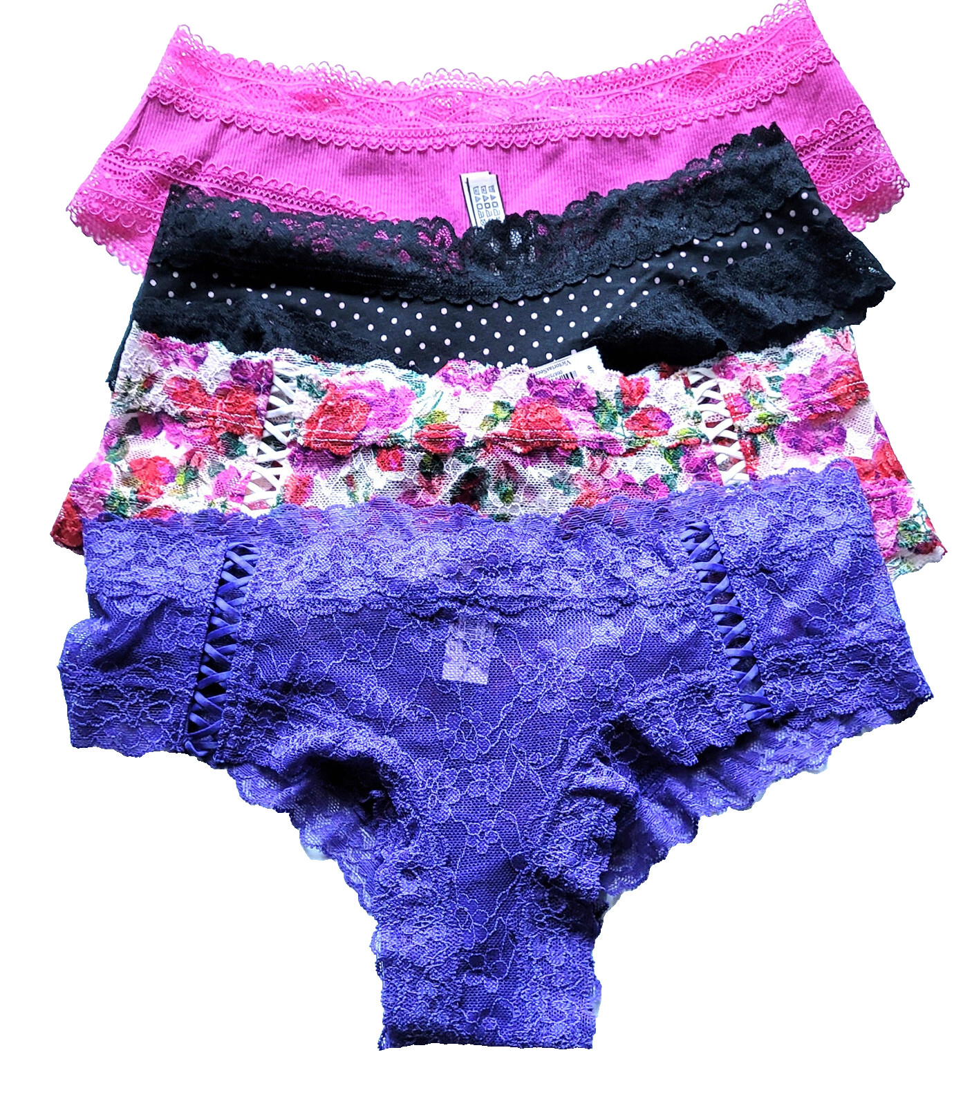 New w/ Tag Victoria’s Secret 4Pc-Pack Assorted Colors Cheeky Panties Size Small