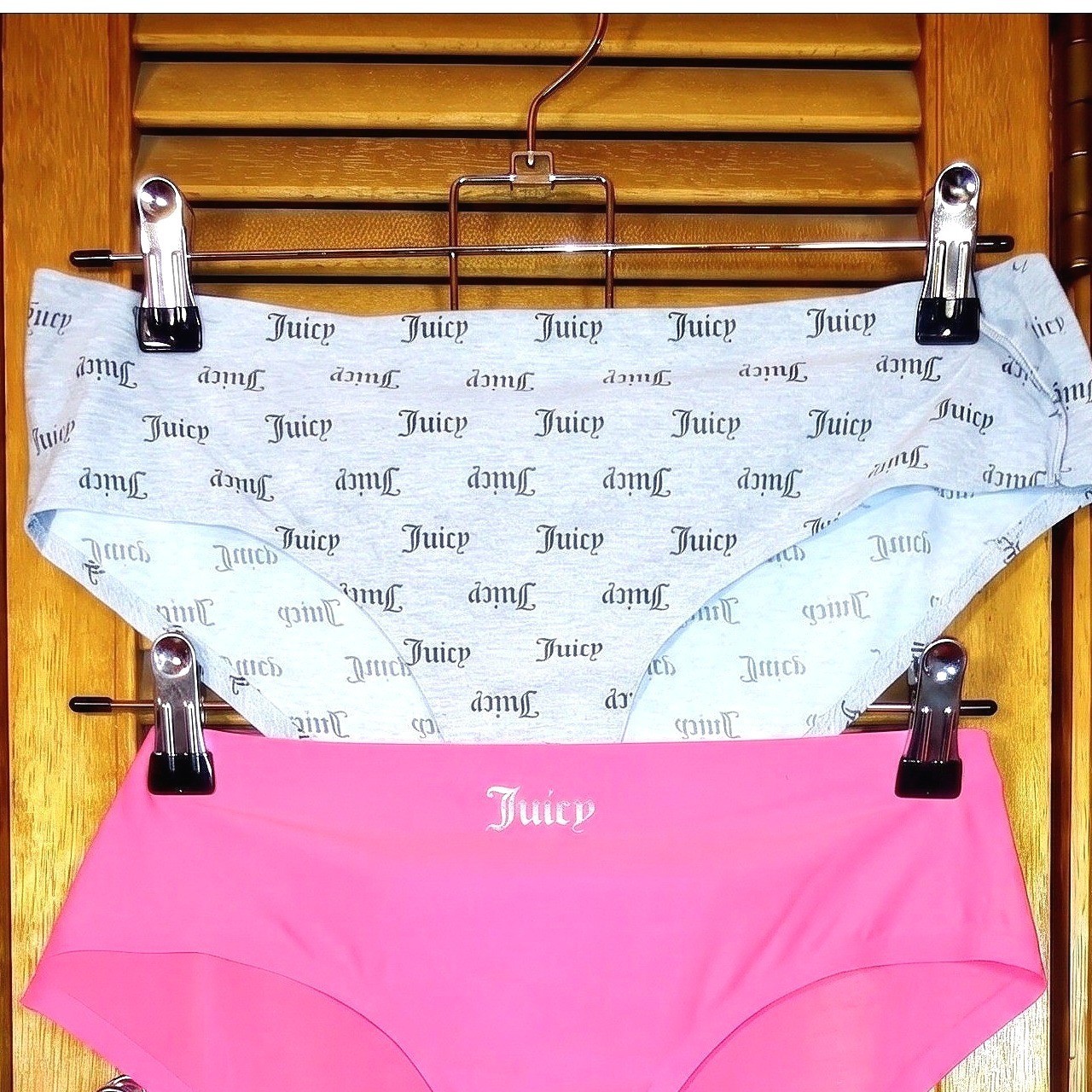 Juicy Couture Panties Large Hipster No Panty Line Blk Pink Spellout NWOT 3-Pack