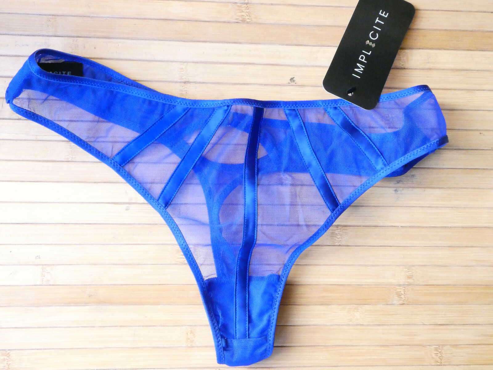 IMPLICITE TALISMAN ROYAL BLUE THONG PANTIES SIZE 4/ LARGE NEW