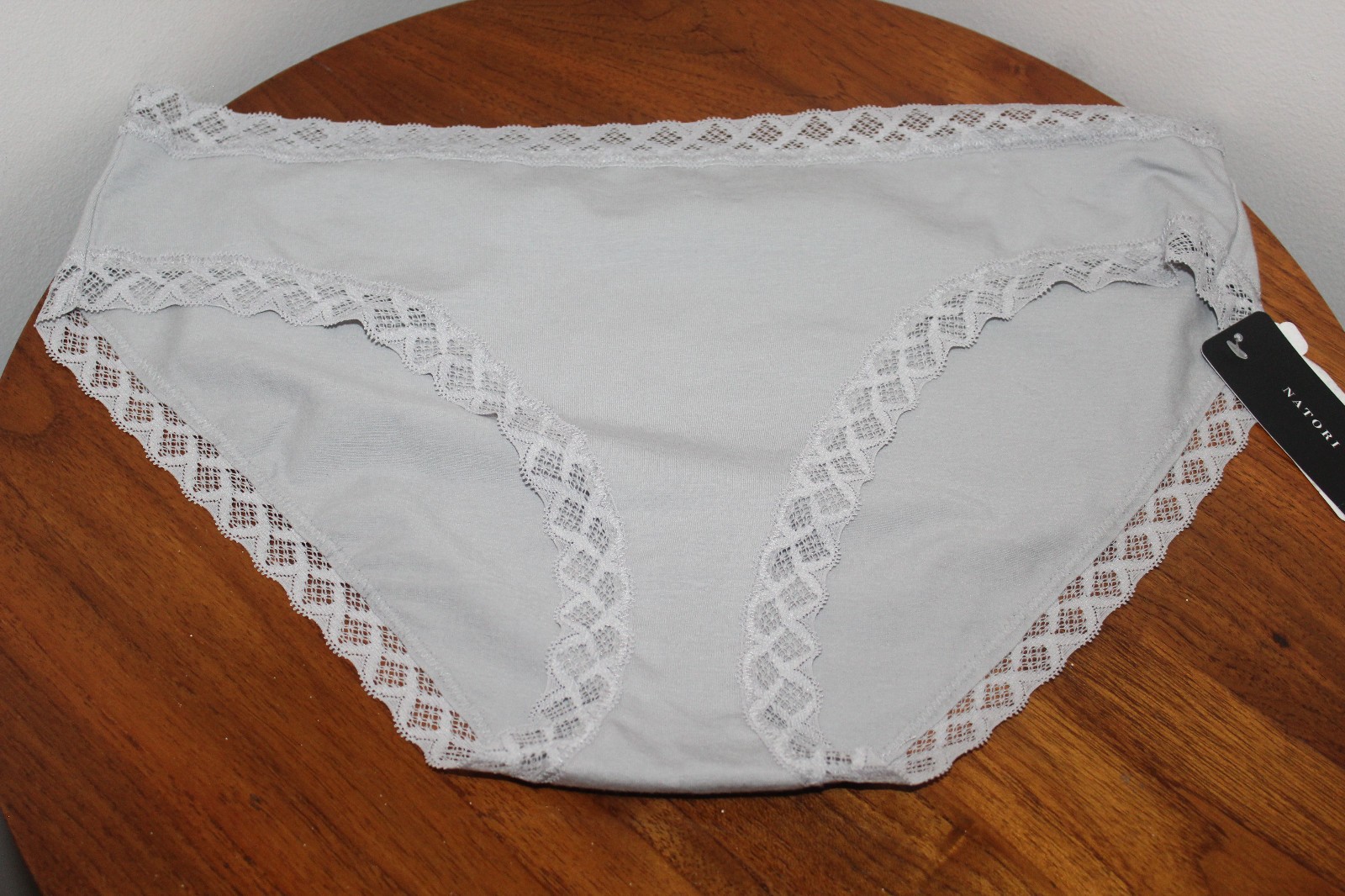 NATORI BLISS BRIEFS LACE TRIM VAPOR GRAY SIZE XL