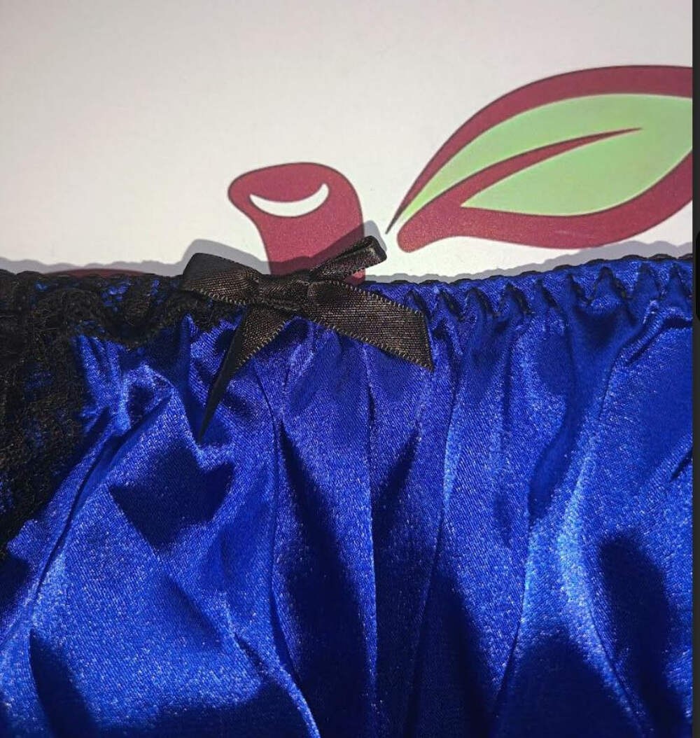 Women’s royal blue satin panties soft plus size silky knickers size 2XL 20