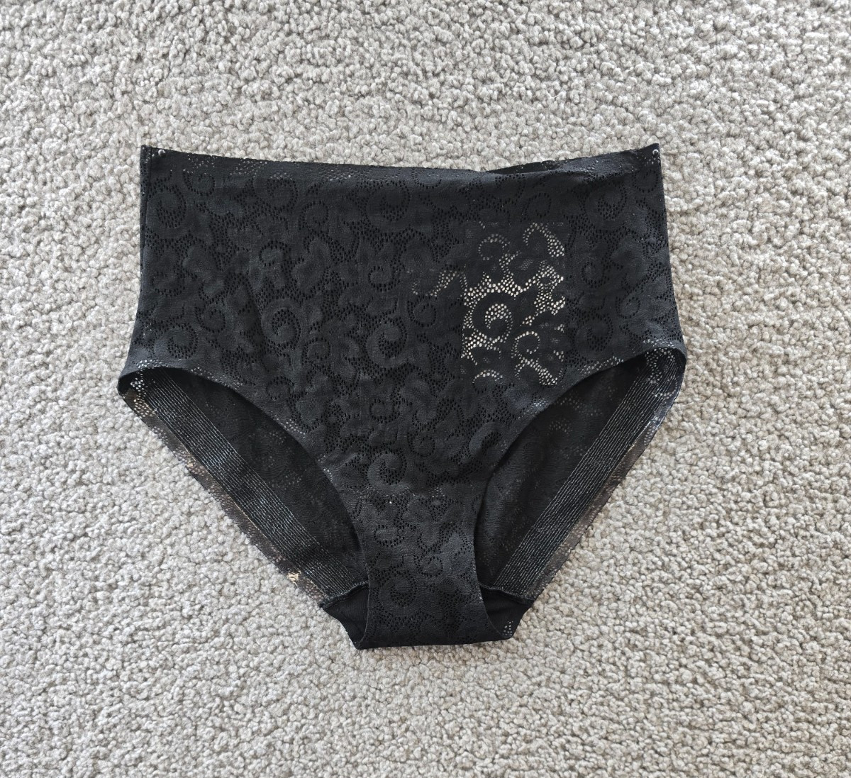 TC Edge All-Over Lace High-Cut Brief Women’s Small Black Elastic Waist Pull On