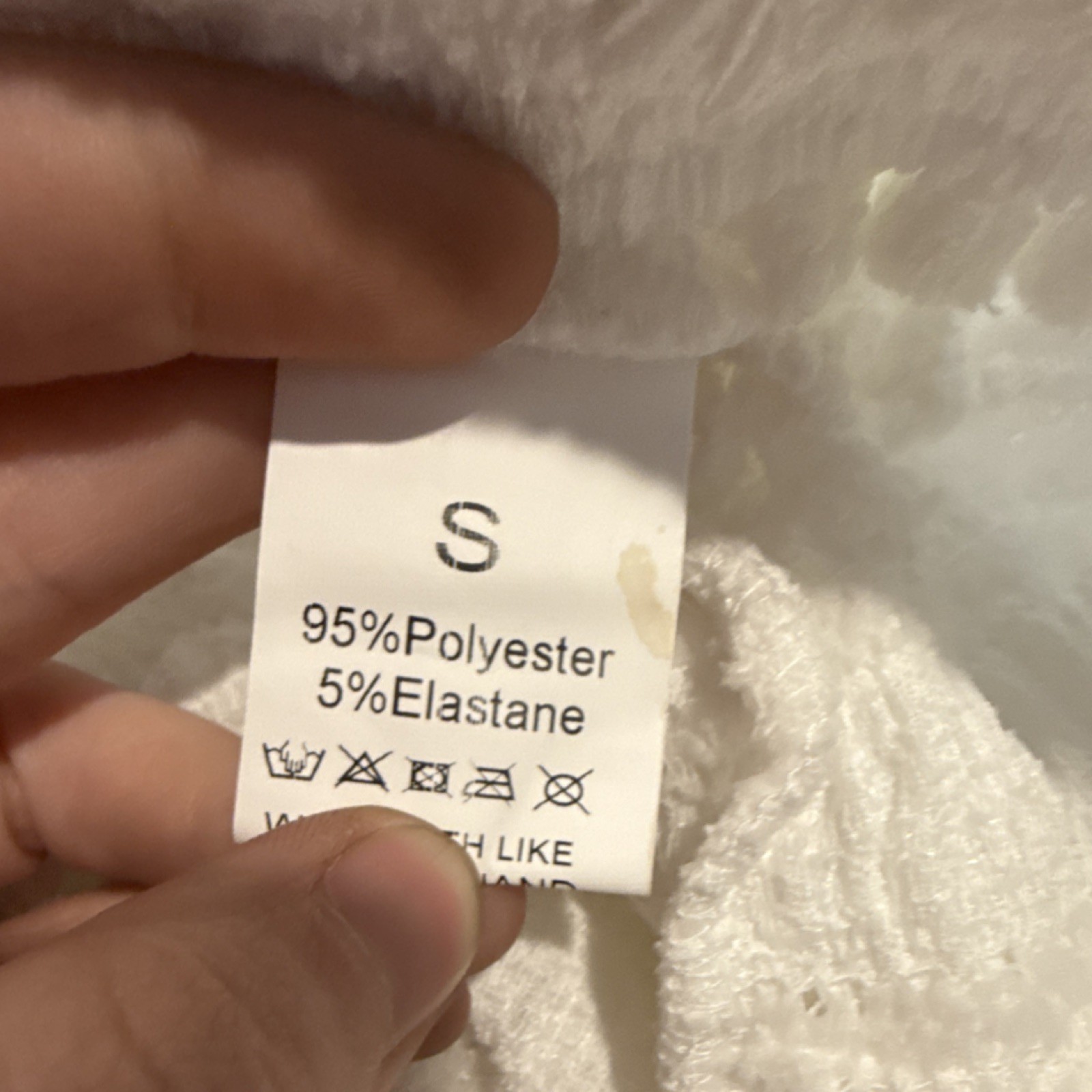 Women’s White Solid Bikini Panties Size S Polyester/Elastane Hand Wash Only