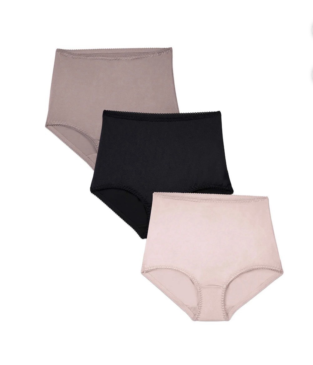 3-Pack VANITY FAIR Radiant Women’s 5XL Undershapers Satin Briefs Light Control