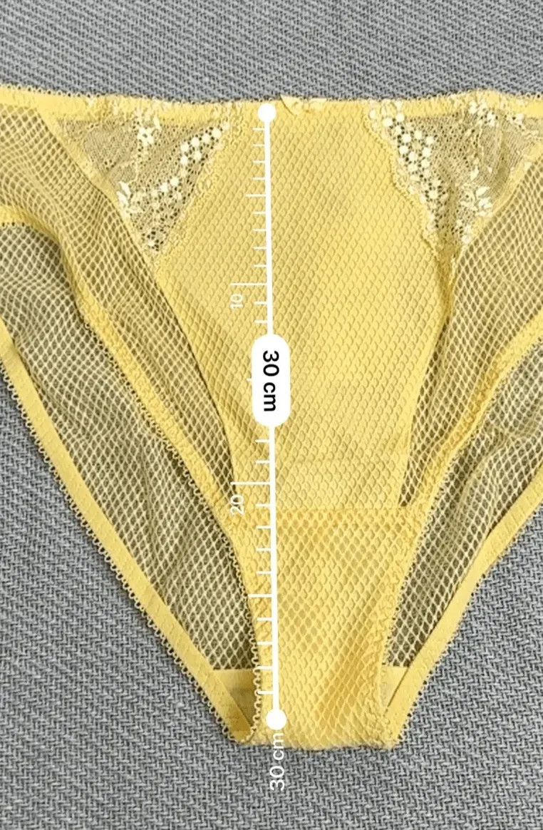 Elomi Charley Womens Briefs Knickers Size S Lemon Yellow Lace Mesh High Leg