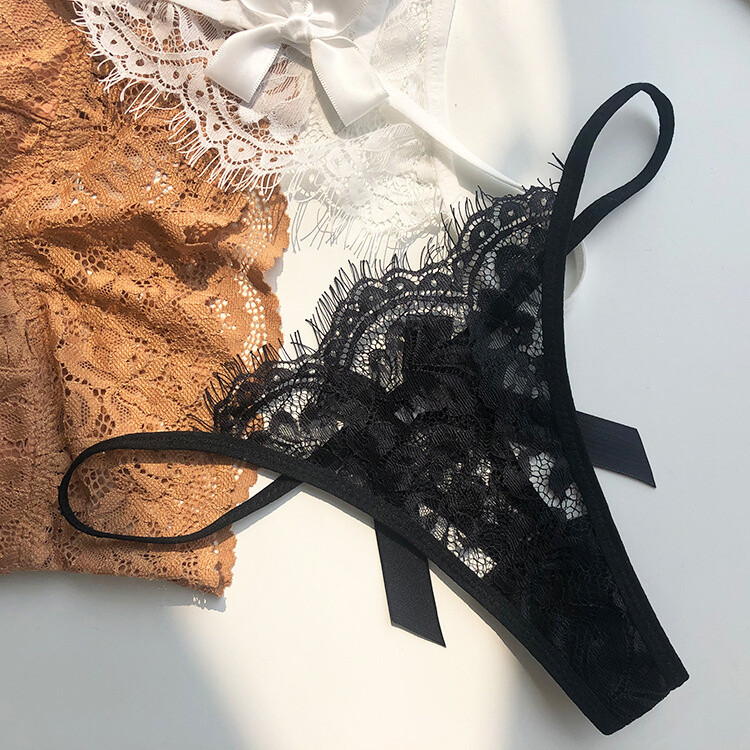3 Pack Lot Sexy Womens See Through Lace Panties Thongs G string Briefs Under