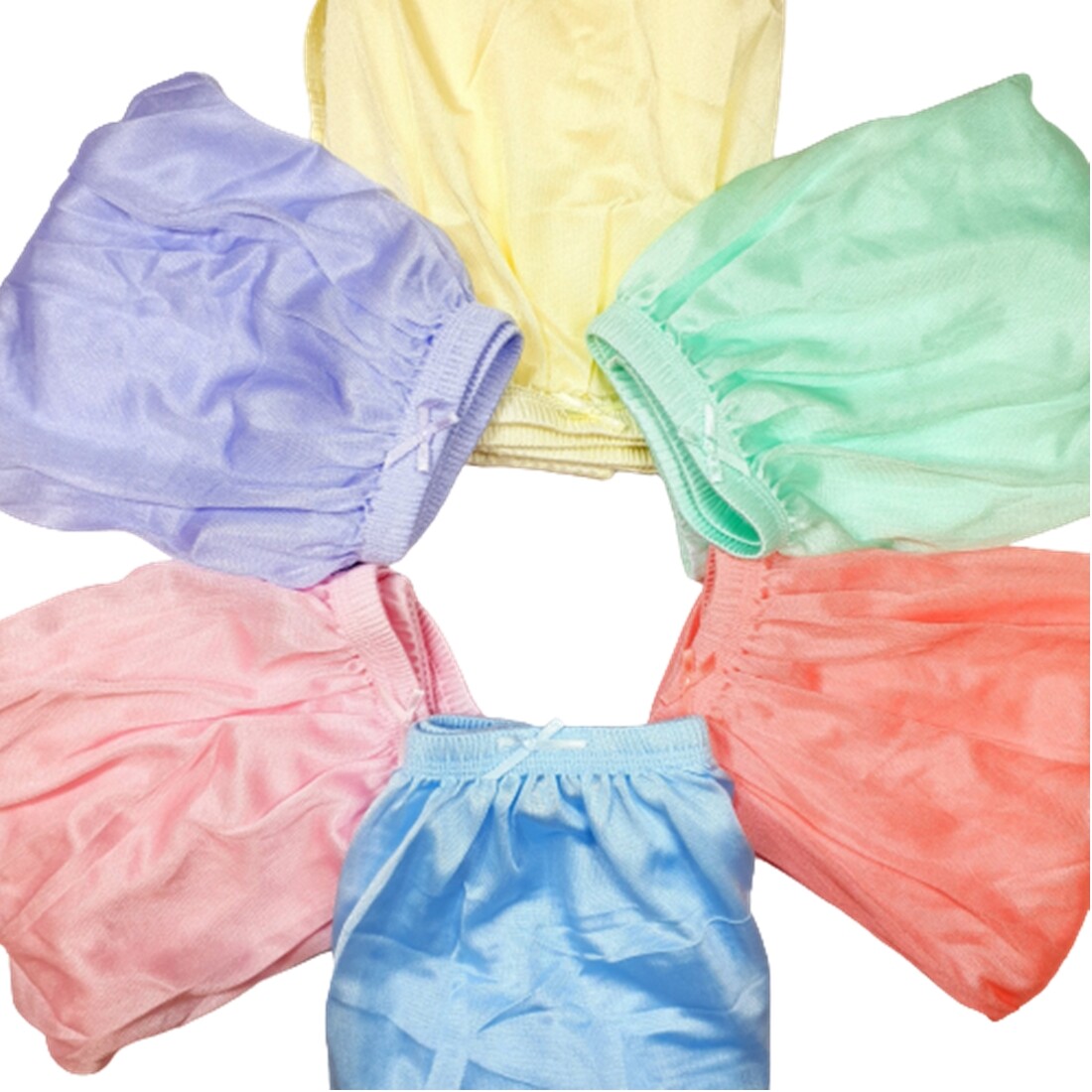 6x Vintage Nylon Panties Bikini Underwear Granny Sheer Gusset Mushroom Size L Ne
