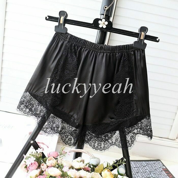 HOT Ladies Satin French Knickers Trim Liner Shorts Sleepwear Nightwear Pantie NE