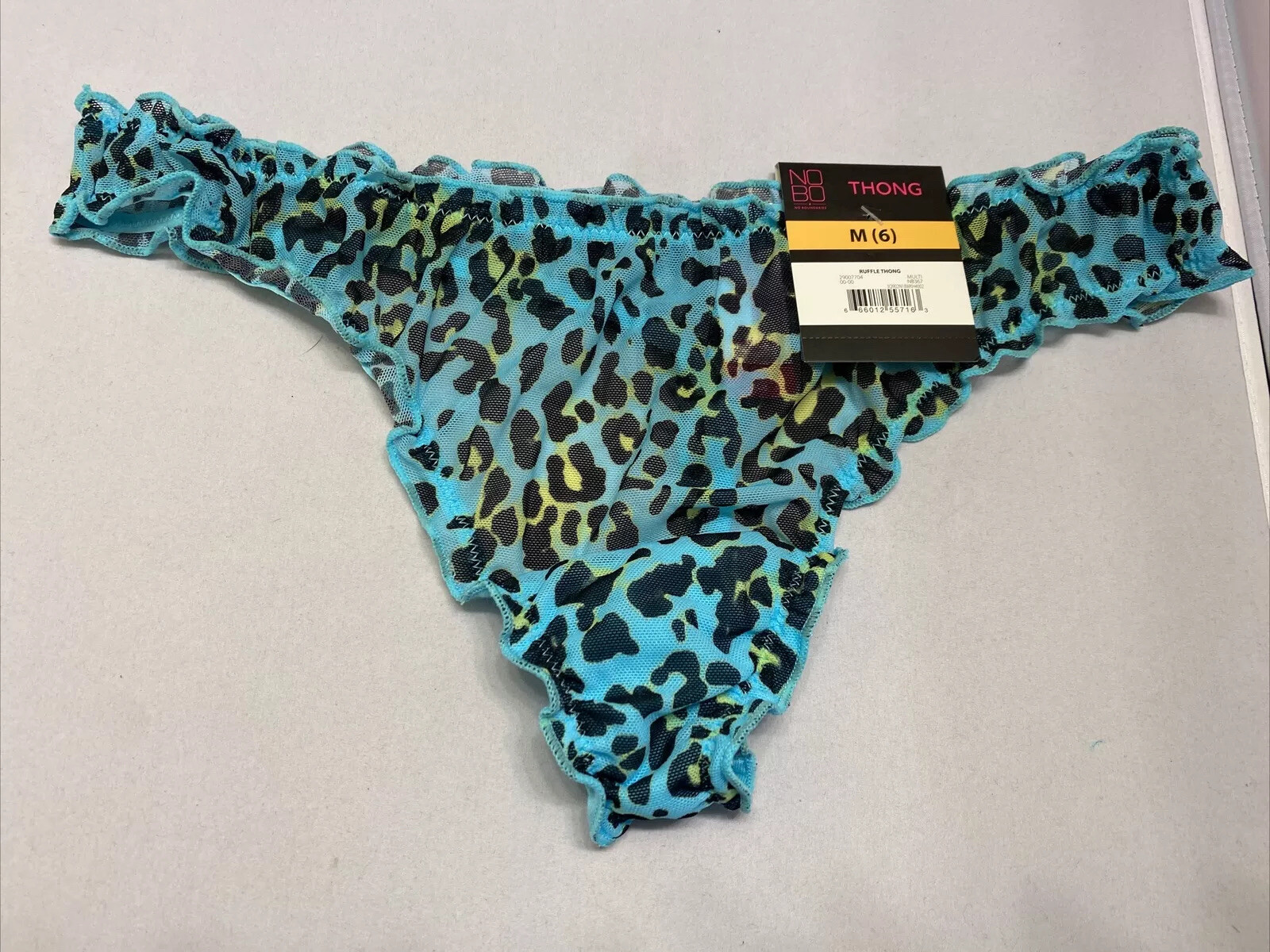 Nobo Thong Panty Underwear Mesh Animal Print Panties NEW