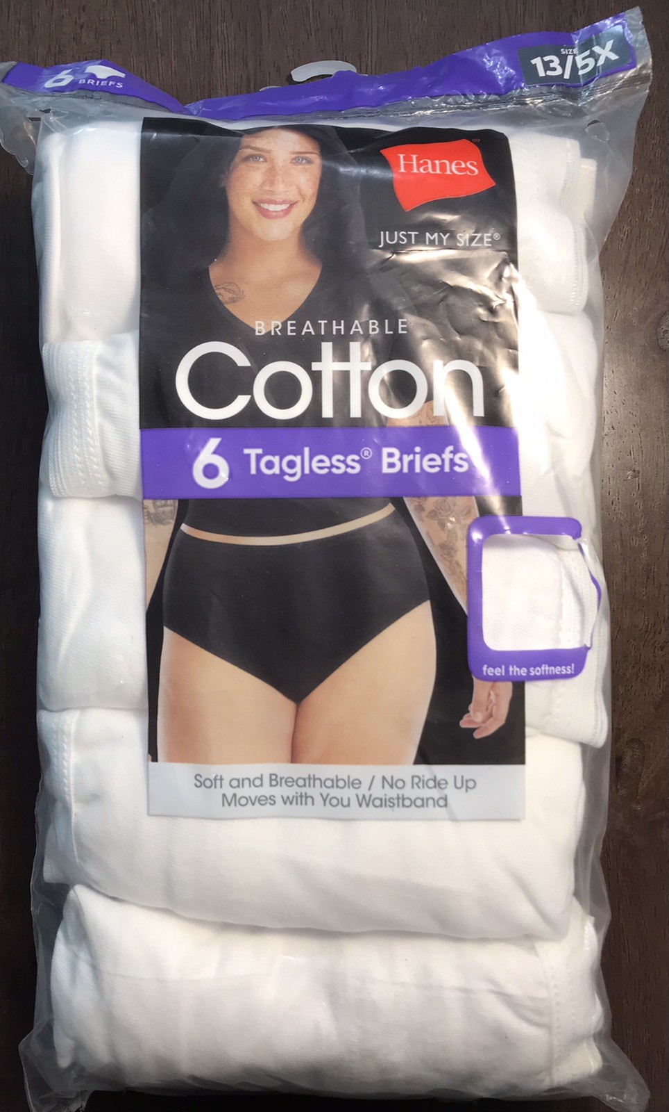 Hanes woman’s cotton tagless briefs 6 pack new 13/5x