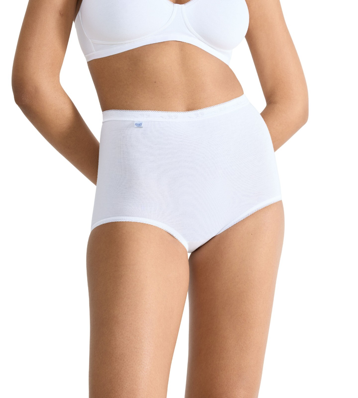 Sloggi Basic+ Maxi Brief High Waist Knickers 2 Pack 95% Cotton 10043769