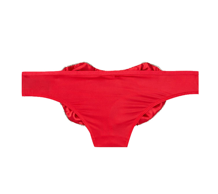 Victoria’s Secret Panty Bows Angel Thong Bling Rhinestone Red Large