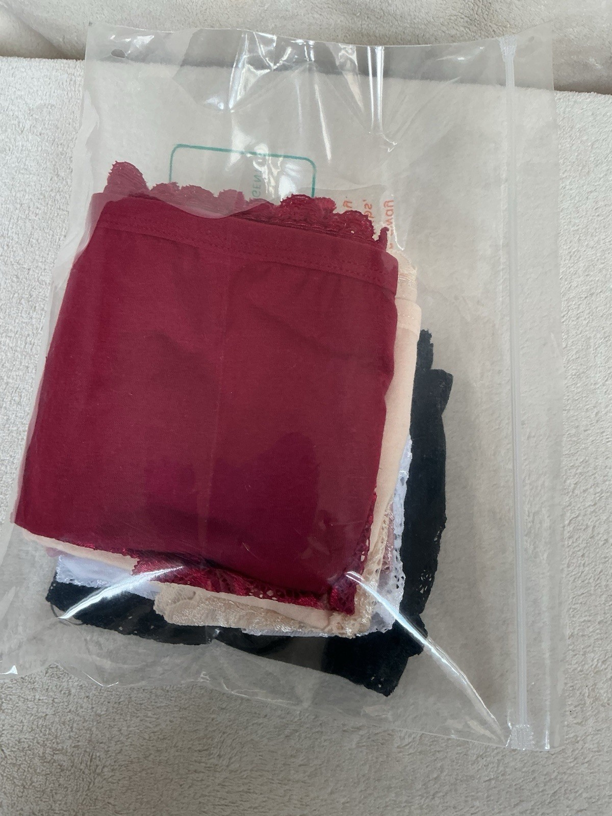 Ladies 5 New Cotton Large Lace Panties Red Black White Pink and Beige Underwear