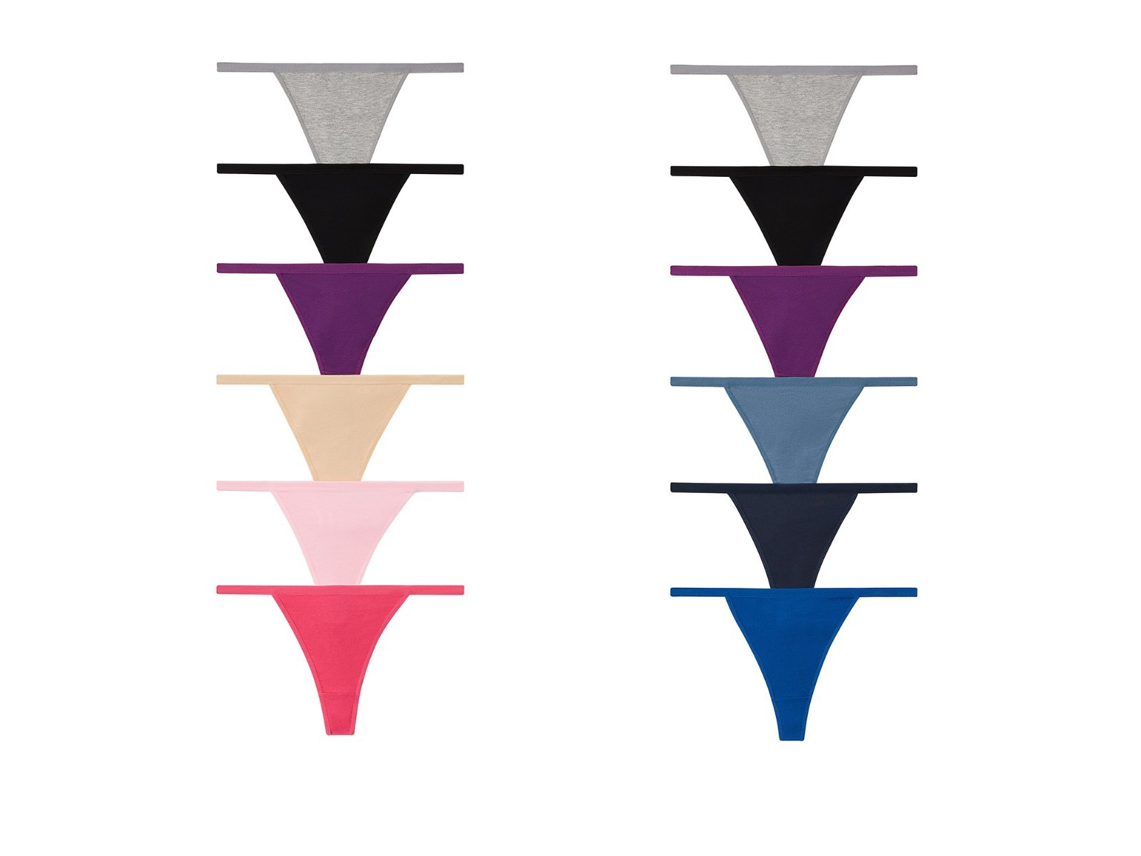 12 Pack Women Basic String Cotton Thongs underwear Sexy Panties Lot Colorful M