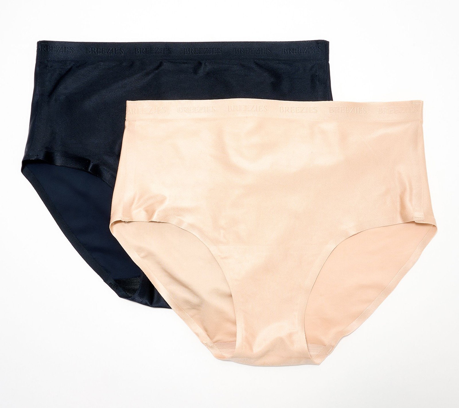 Breezies Set of 2 Invisible Comfort Full Brief Panties Basic Pack S New