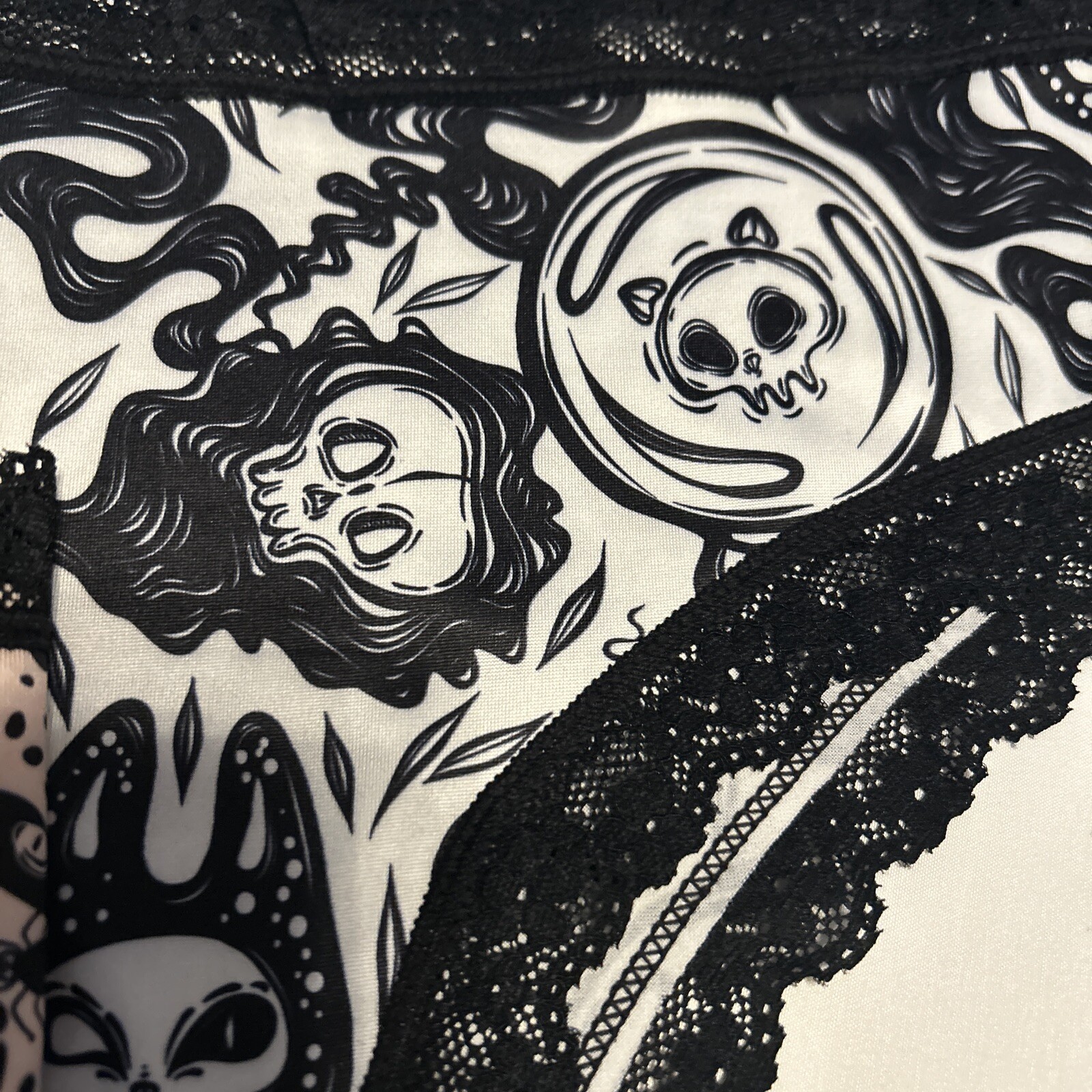 Morvia 3pk lace trim goth Emo Punk panties L skull Pumpkin Bats Spider Lingerie