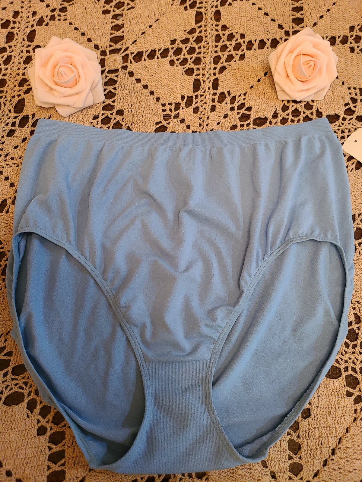 Sz 10 JOCKEY Soft & Comfy Seamless Nylon Beauty Blue Brief Panty ~ NWT