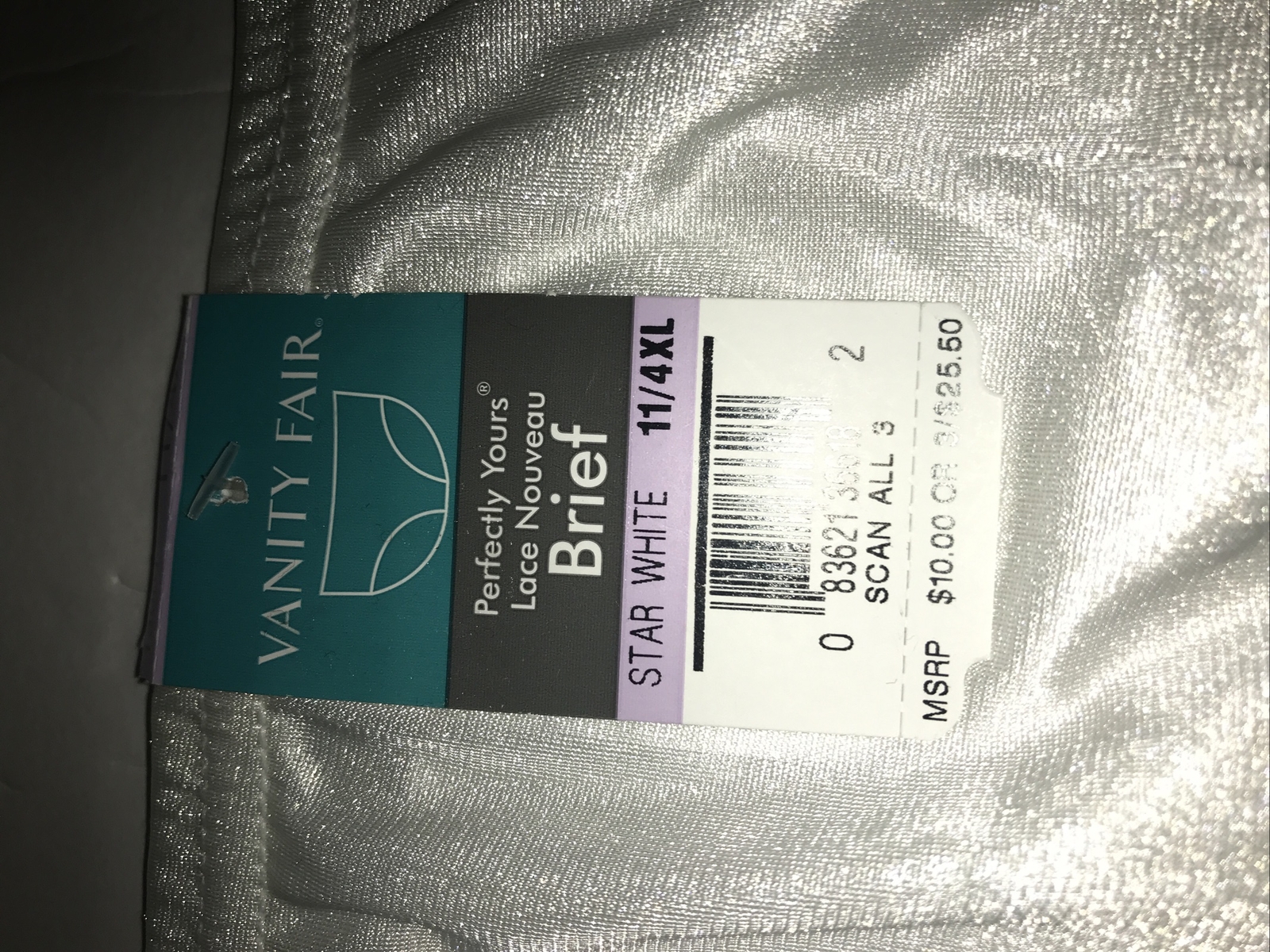 NWT Vanity Fair Silky Panties Sz 11 4XL Perfectly Yours Lace Inset Cotton Gusset