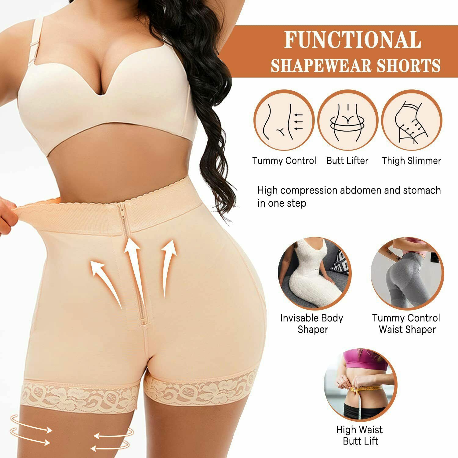 New Style Lace High Waisted Tummy Control Pants Body Shaper Booty Lifting Shorts