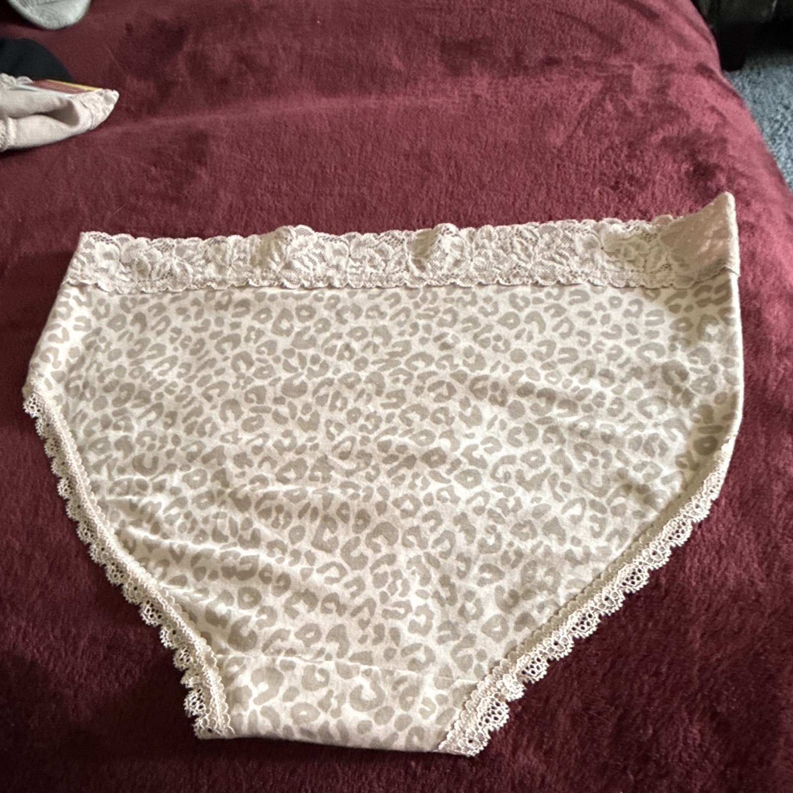 State of Day Women’s Brief Panties M 3-Pack Beige/Black Leopard Lace