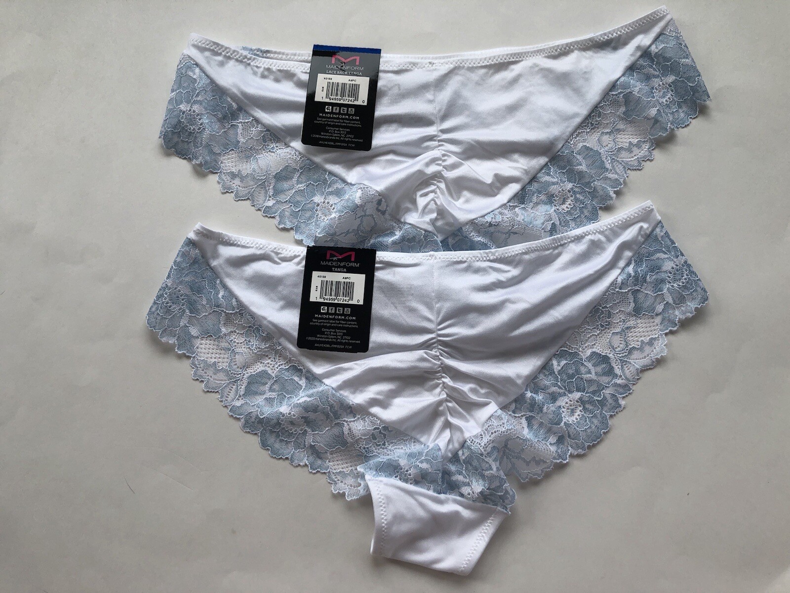 NWT Maidenform Invisible Comfort Tanga Panties 40159 2 PAIRS Size XL 8 White