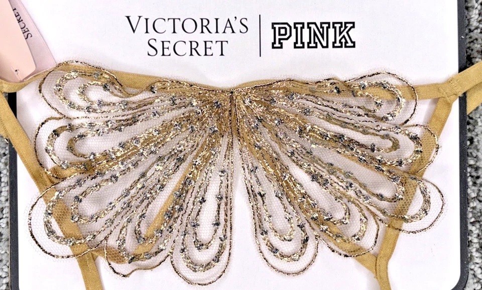 new Victoria’s Secret showgirl embroidery very sexy open back brazilian panty