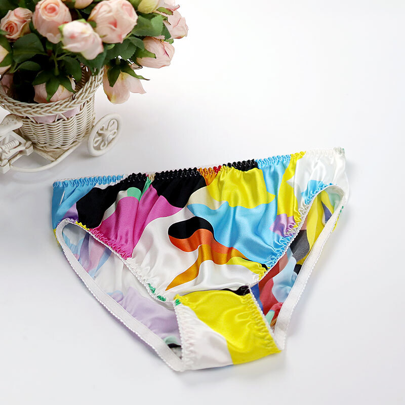 2026 New Silk Floral Panties for Women Maidens Knickers Prints Briefs Bottoms XL