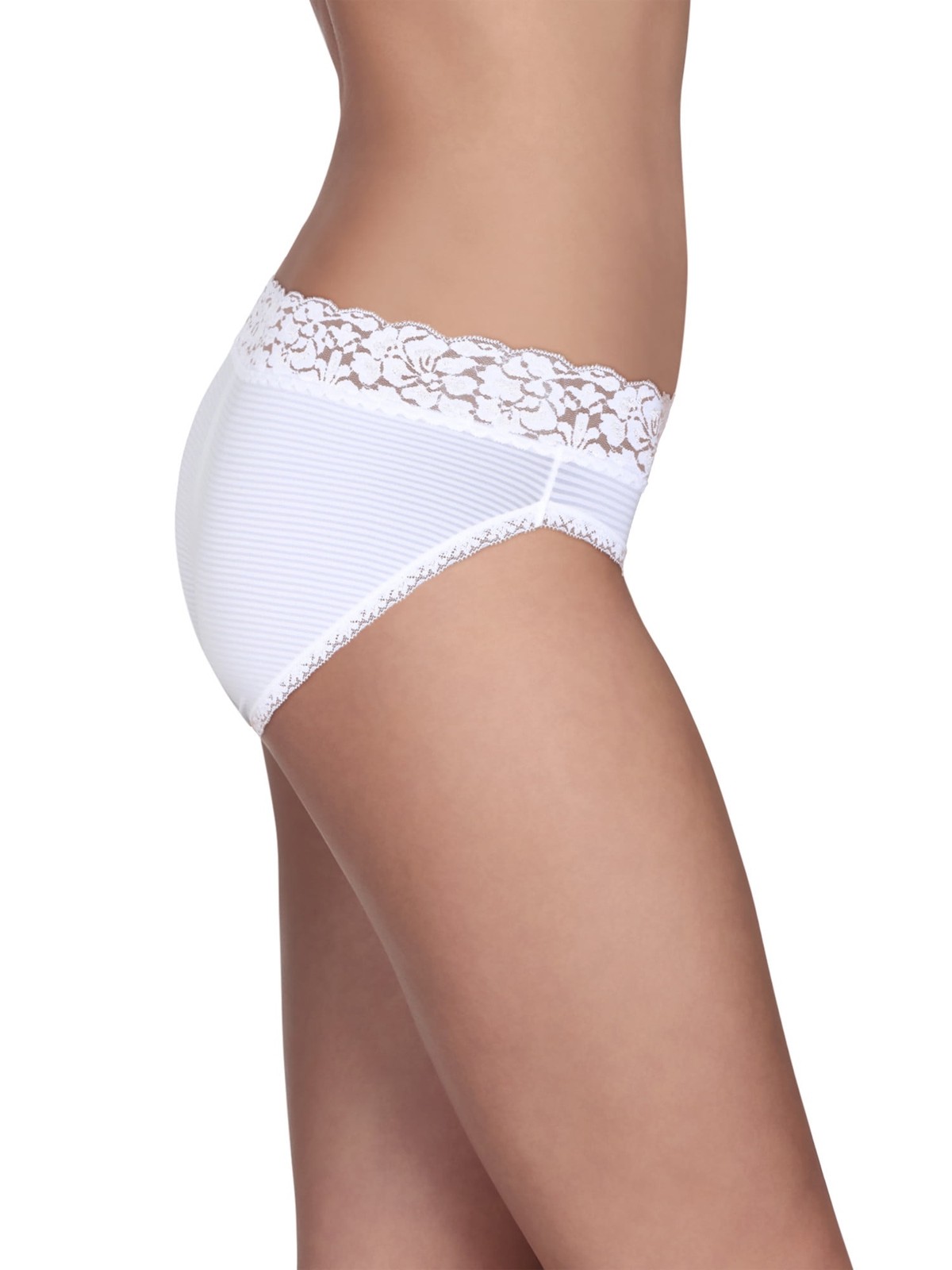 3 Pack Vanity Fair Flattering Lace Bikini Pantiy 18285 Underwear White 5 6 7 8