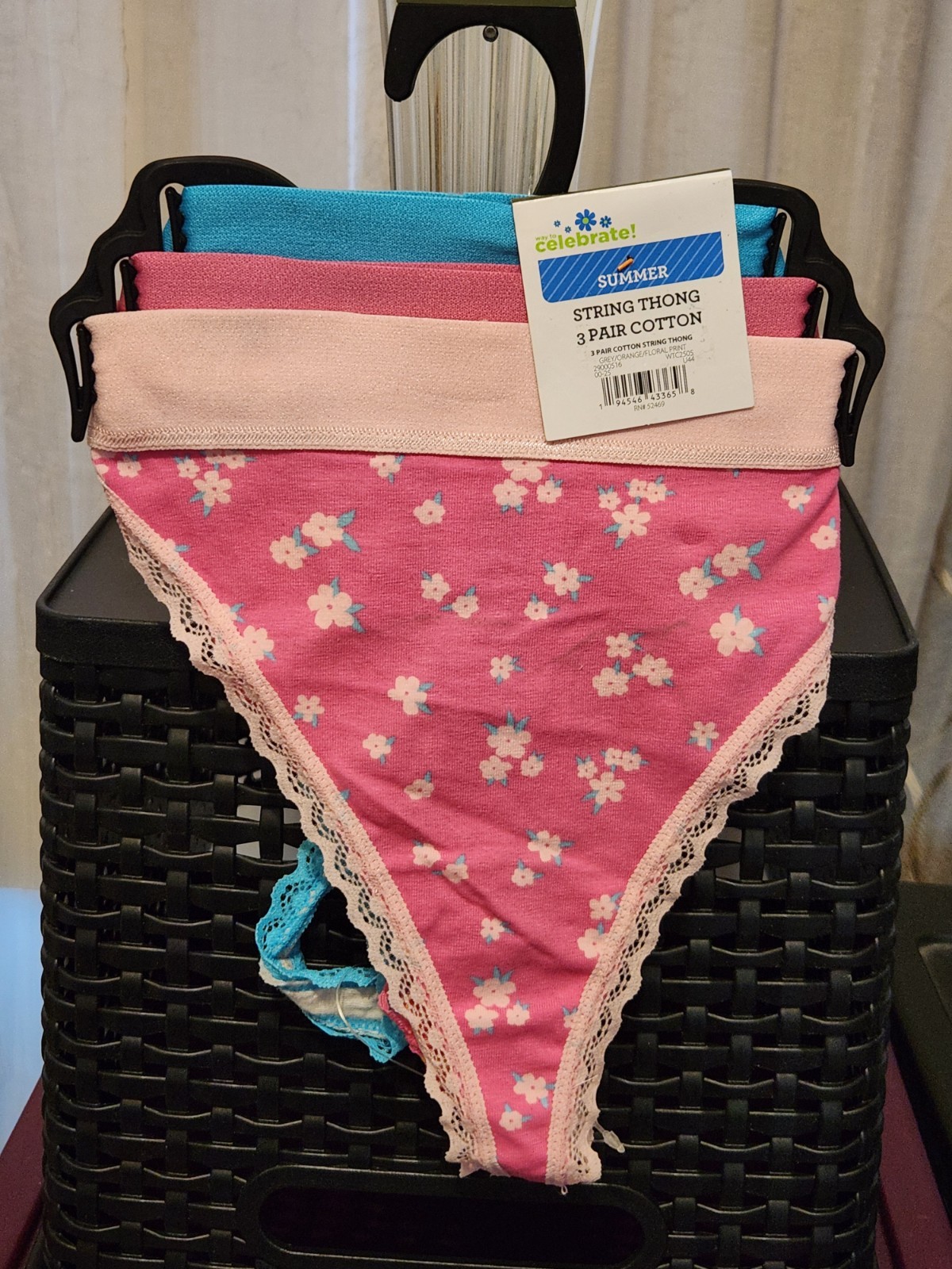 Way to Celebrate Women’s Thong Panties 3 Pair w Lace Sz XL 16/18 Cute BNWT