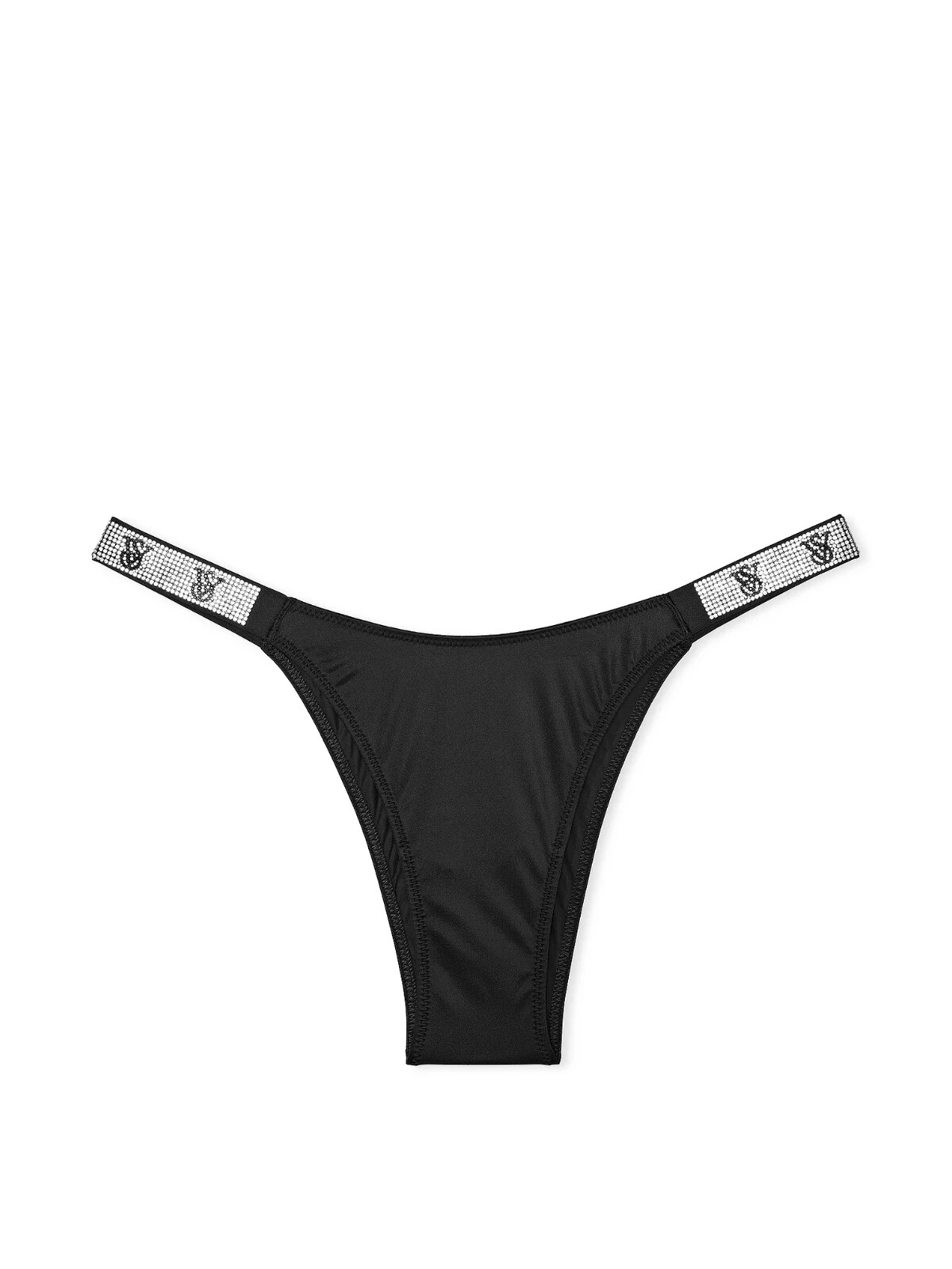 NWT Victoria’s Secret Very Sexy Bling Black Brazilian Shine Strap Panty XS