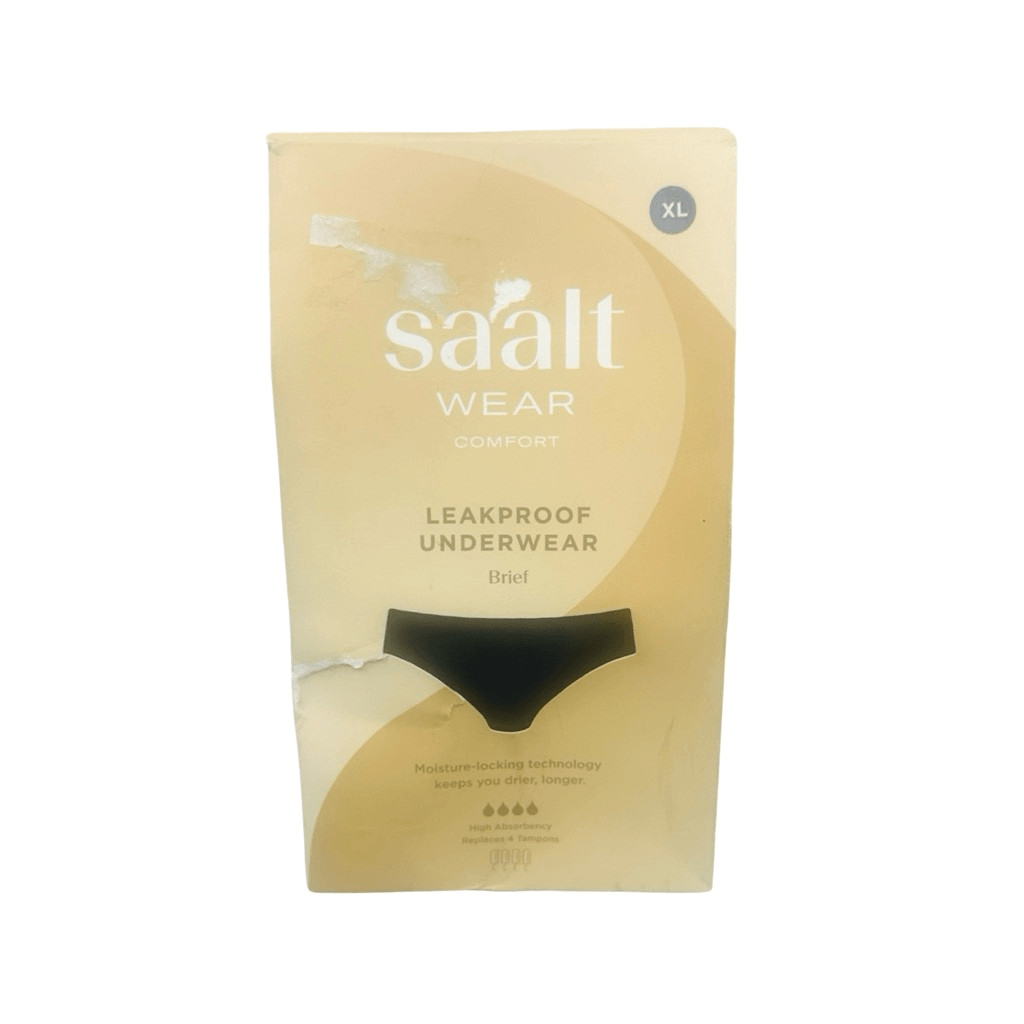 Saalt Wear Comfort Leakproof Brief Size XL Black Moisture Wicking 4 Layers