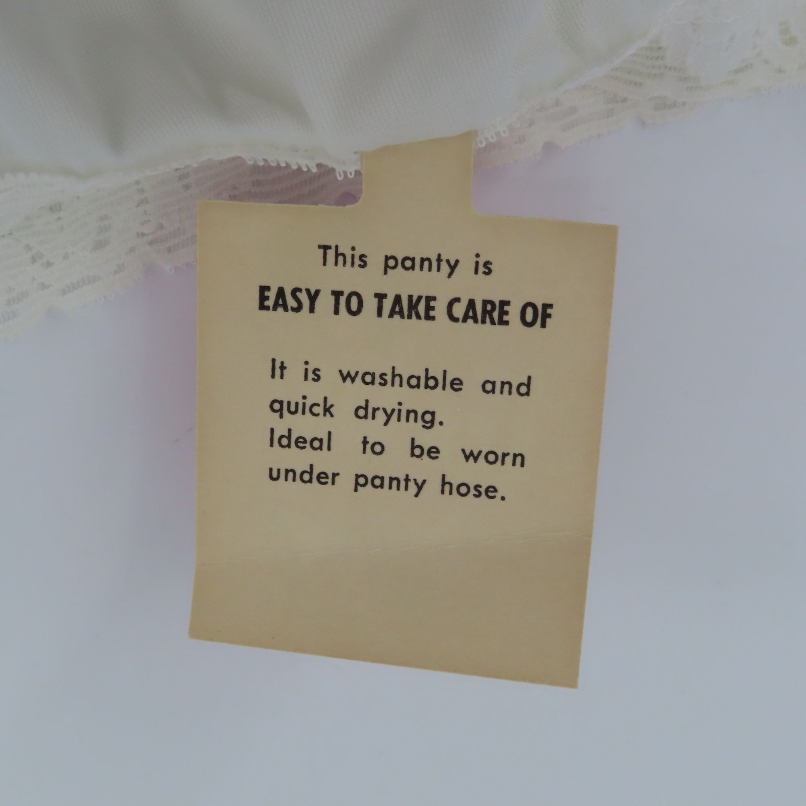 VTG Tutu Bikini Women 7 Panty Solid White Pink Rosette Rose Lace Trim 1950s NEW