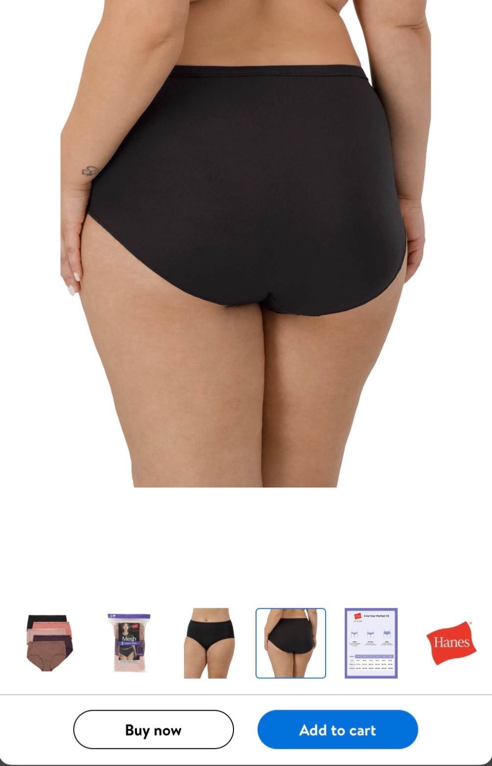 Hanes Just My Size Women’s Breathable Mesh Brief Underwear, 5-Pack Plus Sz 13/5X