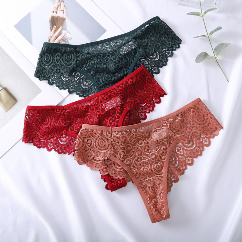 5 Pack Lot Sexy Womens See Through Lace Panties Thongs Underwear Sissy Lingeries