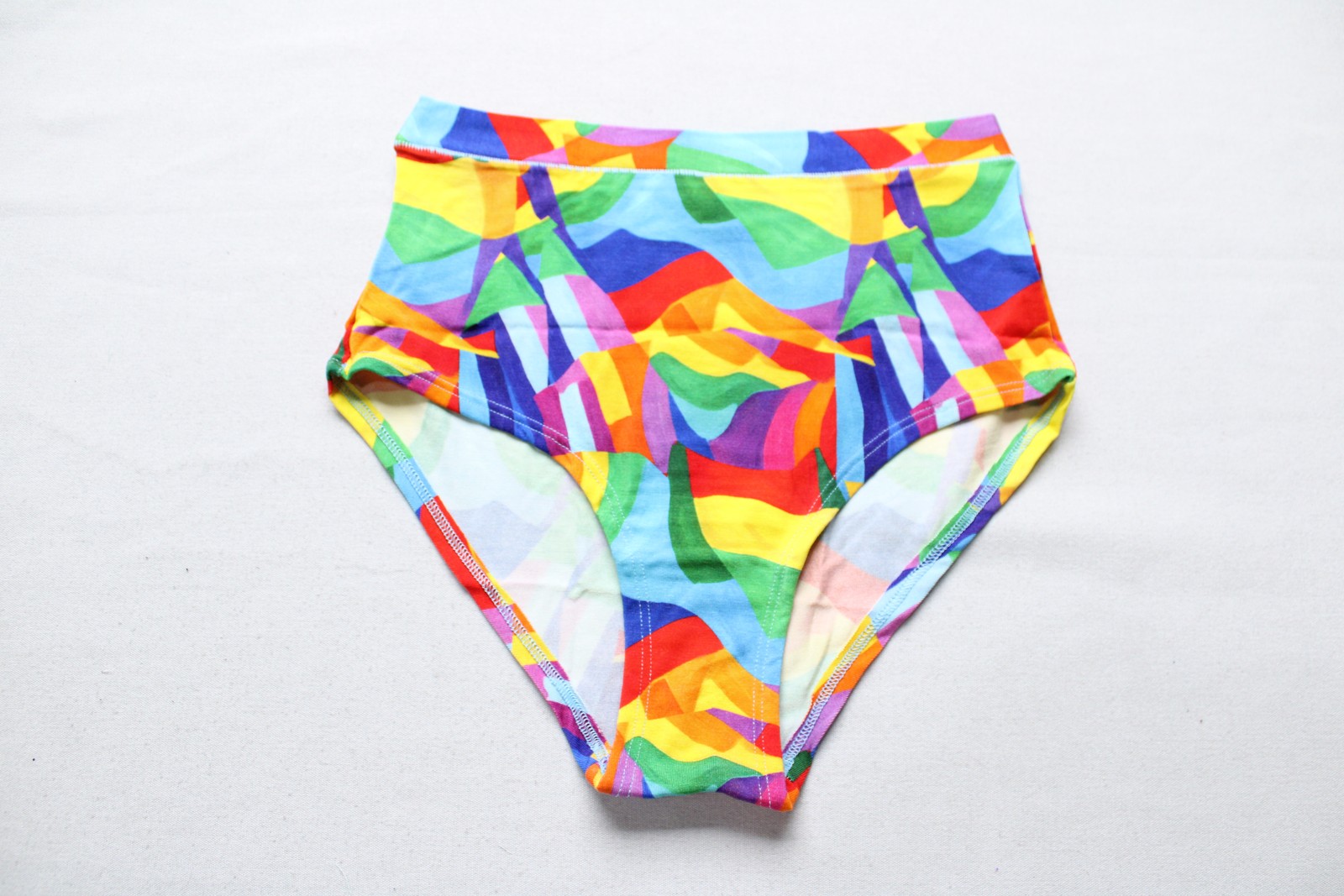 Meundies Women’s Feelfree High Waisted Cheeky Underwear BM7 Painted Pride Small