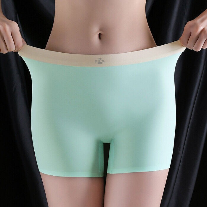 6 Pack Lot Sexy Women Ice Silky Boyshort Panties Underwear Seamless Boxer Shorts