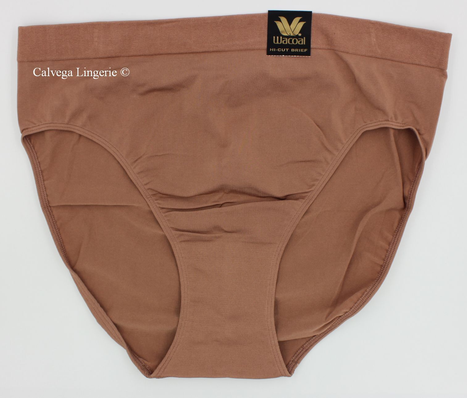 NWT Wacoal 834175 “B-Smooth” Seamless Hi-Cut Brief Panty, Brown (251), 3X
