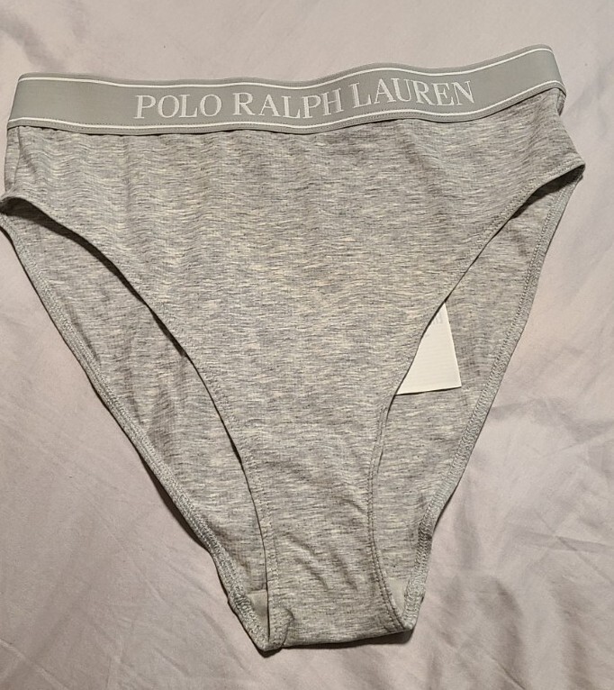 Polo Ralph Lauren TANGA High Waist Cotton-Blend Panty Heather Gray Sz XS