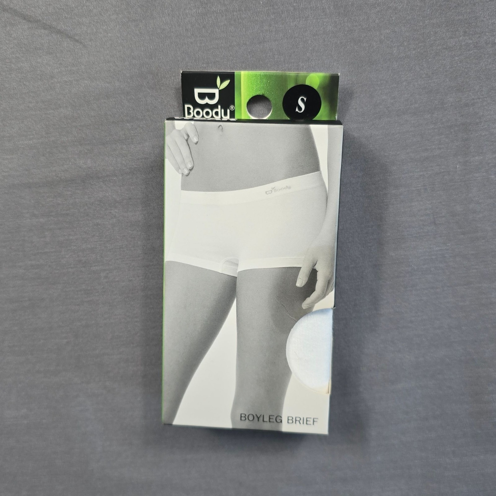 Boody Womens Small Boyleg Brief Bamboo White Stretch Moisture-Wicking Underwear