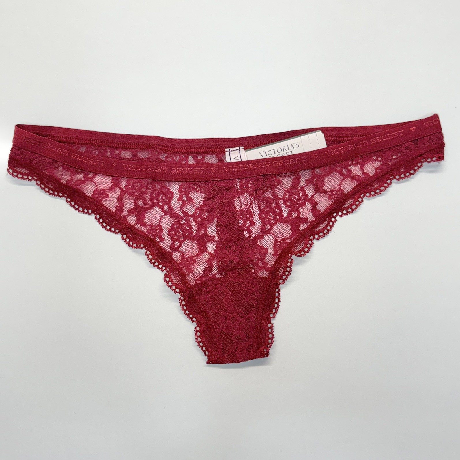 NWT VTG Lot of 4 Victoria’s Secret Pretty Lace Thong Panties Bundle Size Small