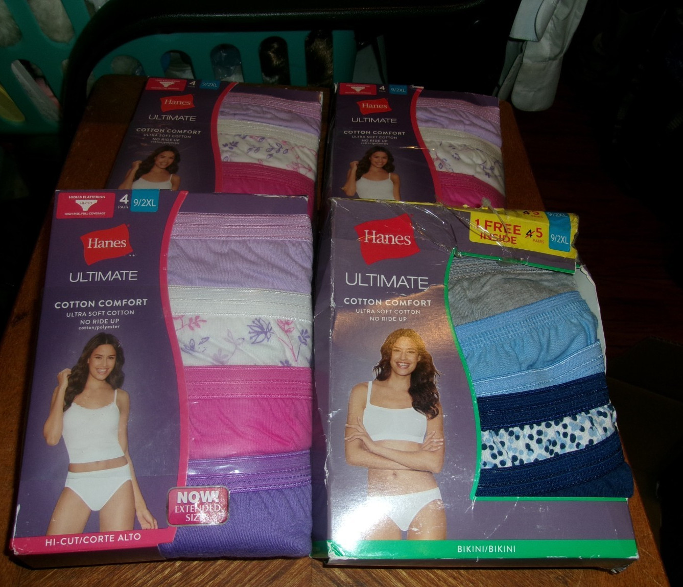 Hanes 100% Cotton Ultimate Cotton Comfort Hipster (4 Pack) 9/2XL 17 PAIR TOTAL