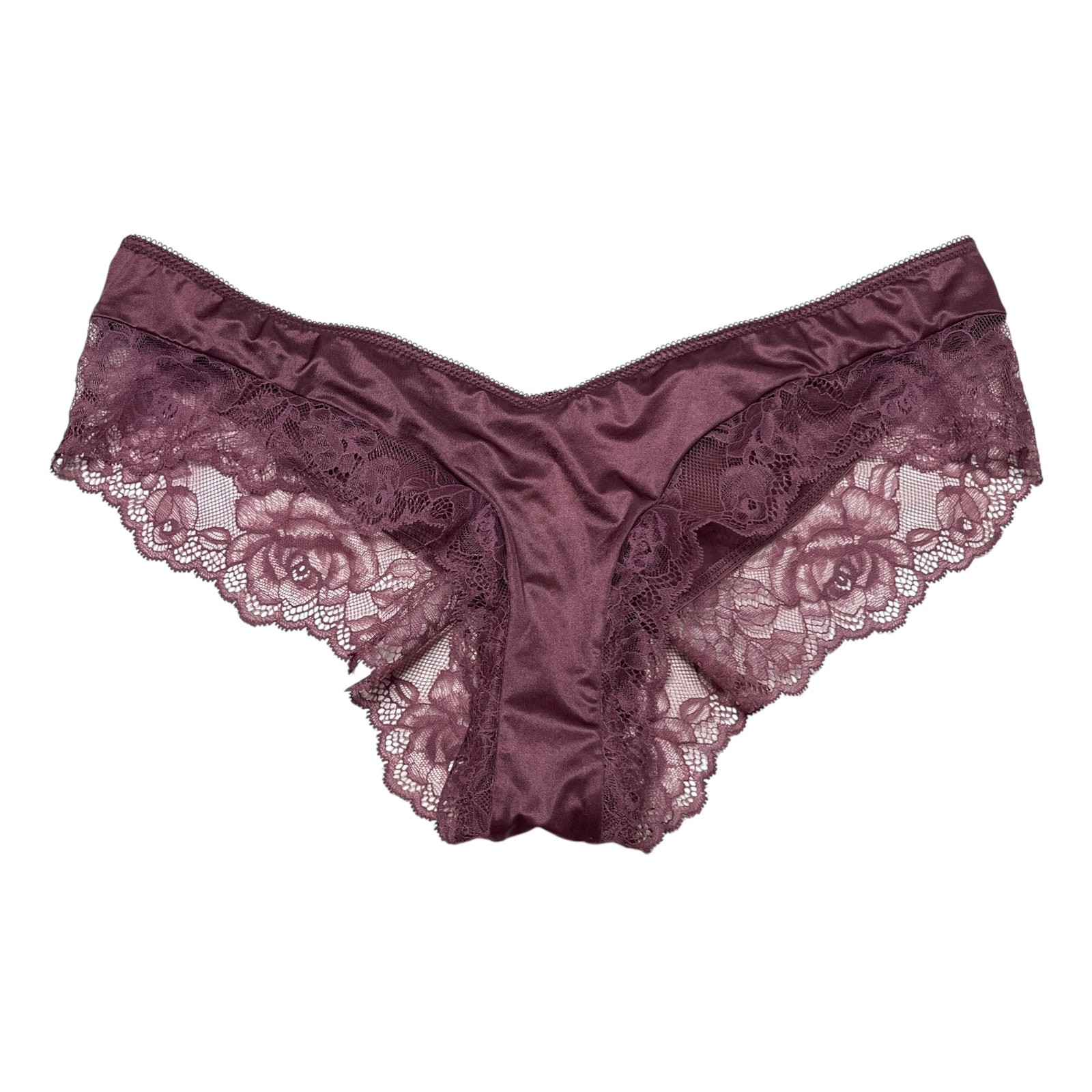 Victoria’s Secret Rose Lace-Trim High-Leg Cheeky Panty Purple Vapor Size Medium