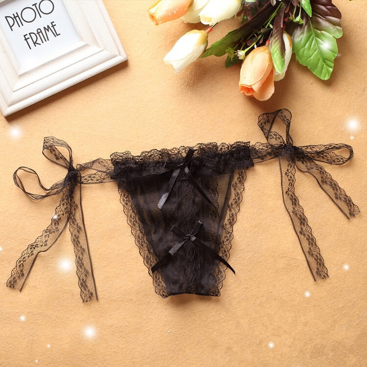 Sexy Ladies Womens Lace Sheer See Through Panties Crotchles Underwear Lingeries