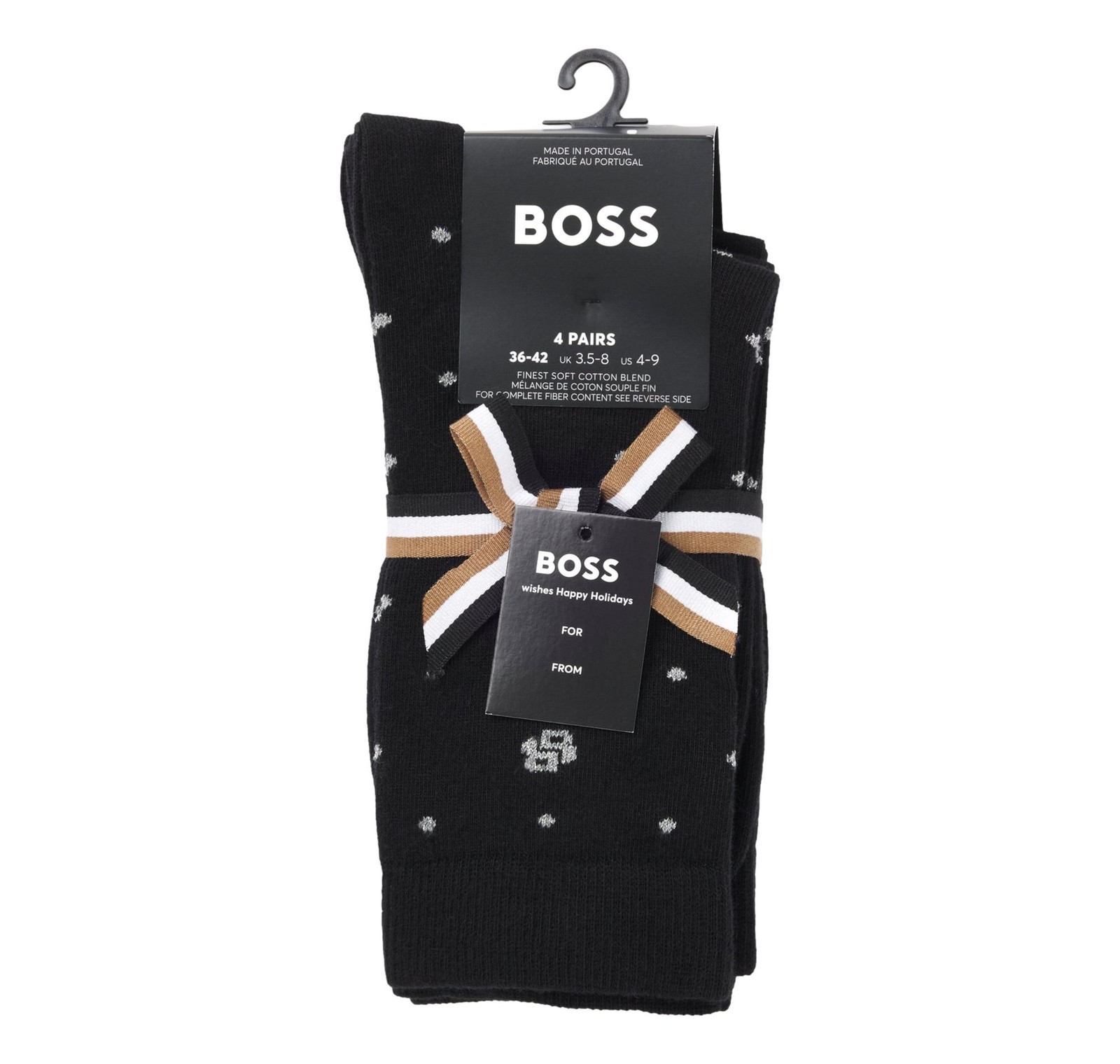 BOSS Women’s Socks Regular Height 4P RS GiftShine 50546742 Black Color