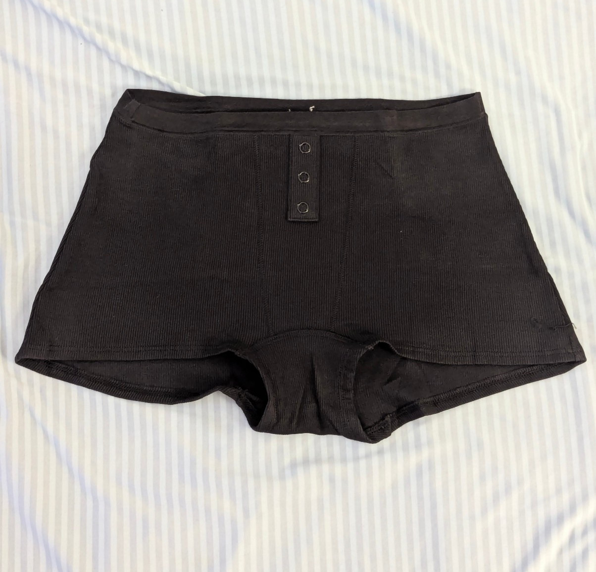 NWT PINK Victoria’s Secret M Medium Black Ribbed Cotton Dorm Boyshort Panties