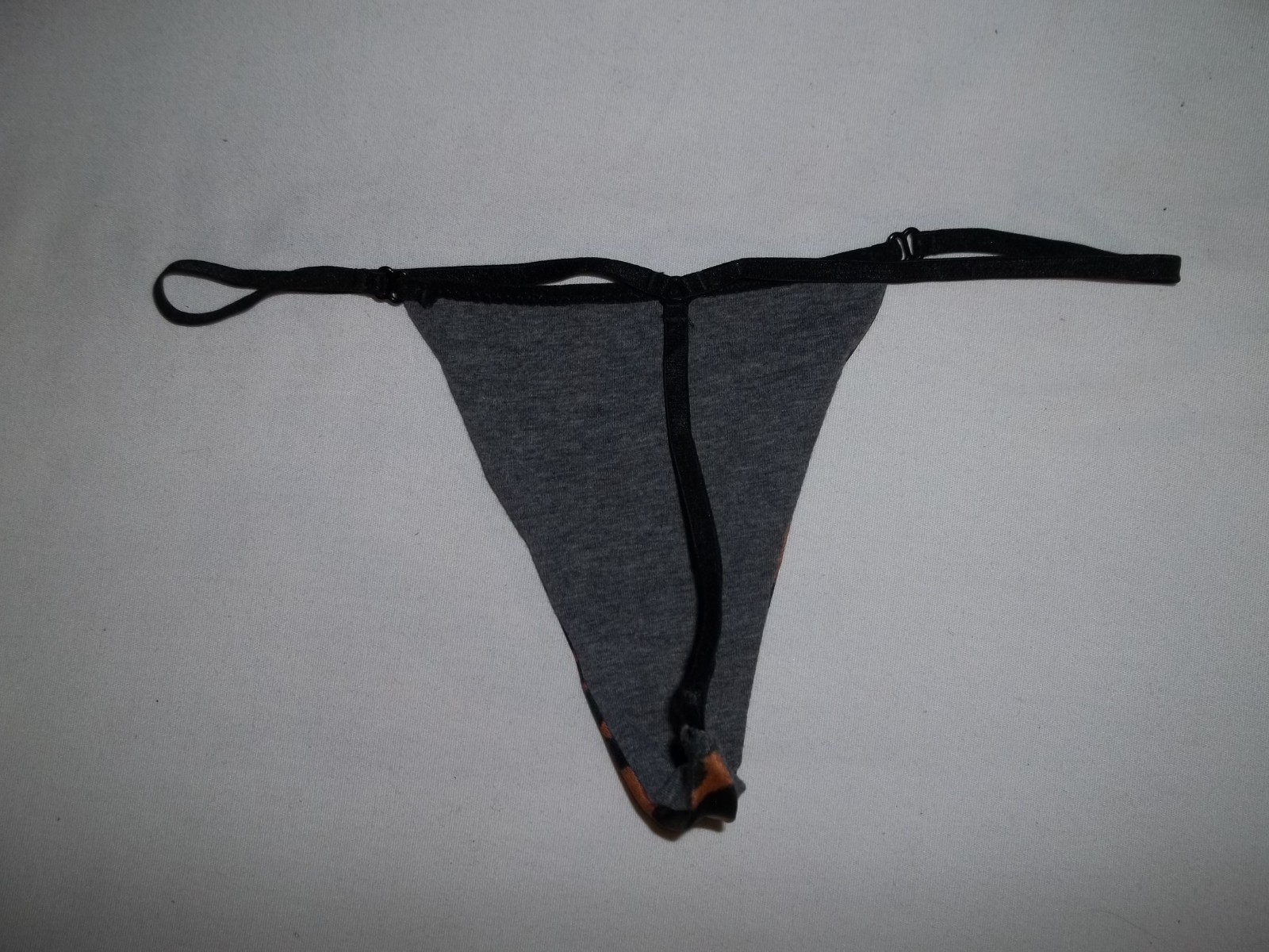 Tiger print g-string panties S black w/bronze nwot goth