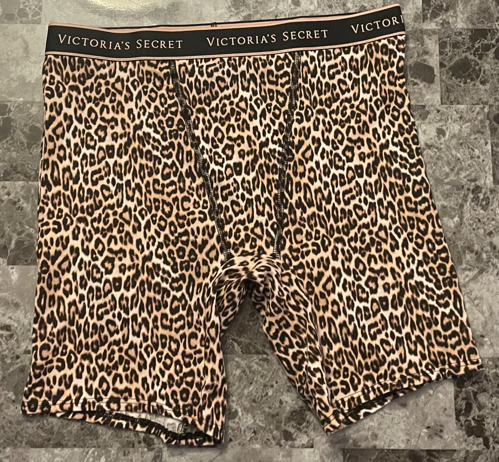 NWT VICTORIA’S SECRET LEOPARD THICK LOGO BAND BOY BRIEF BOXER SHORT PANTIES