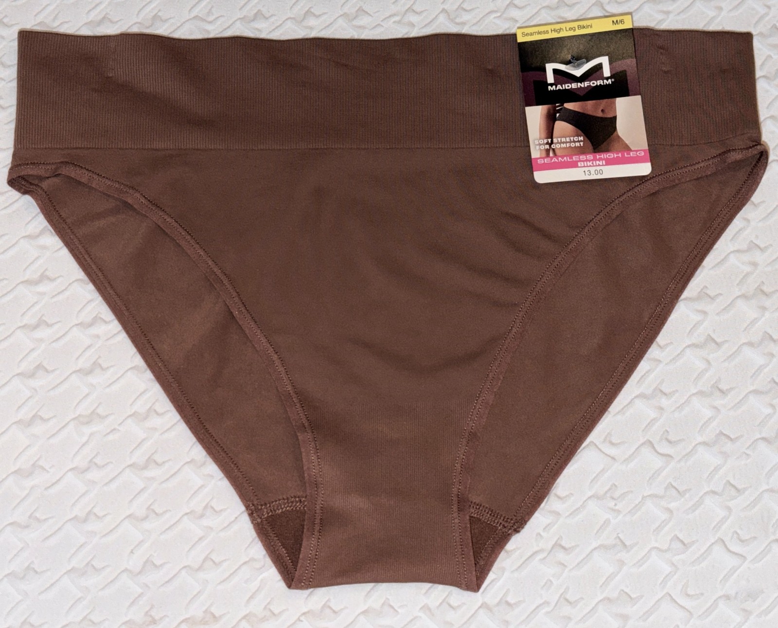 MAIDENFORM M Seamless Bronzed Chestnut High Leg Bikini Panty Womens Sz S 5 M 6